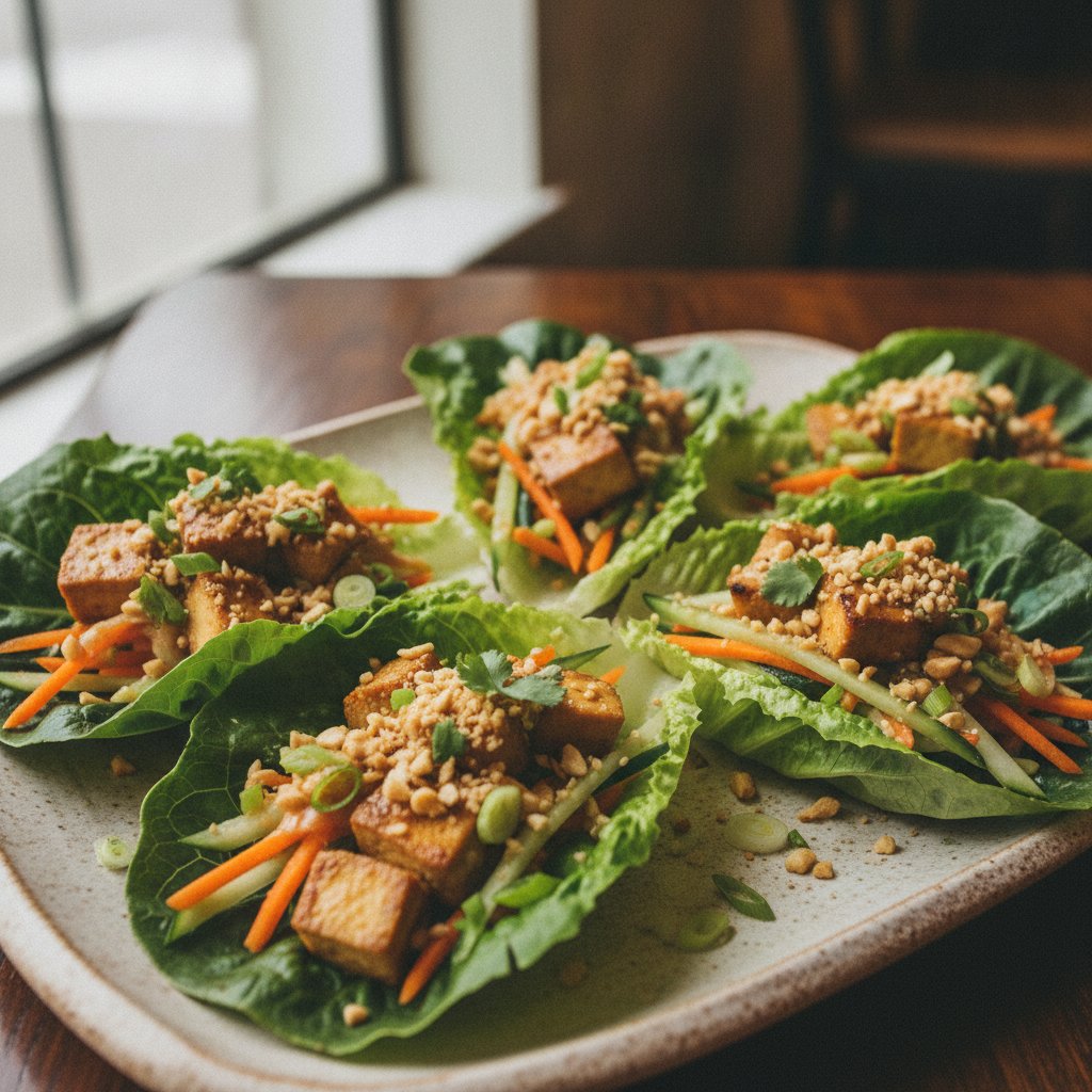 Tofu and Vegetable Lettuce Wrap