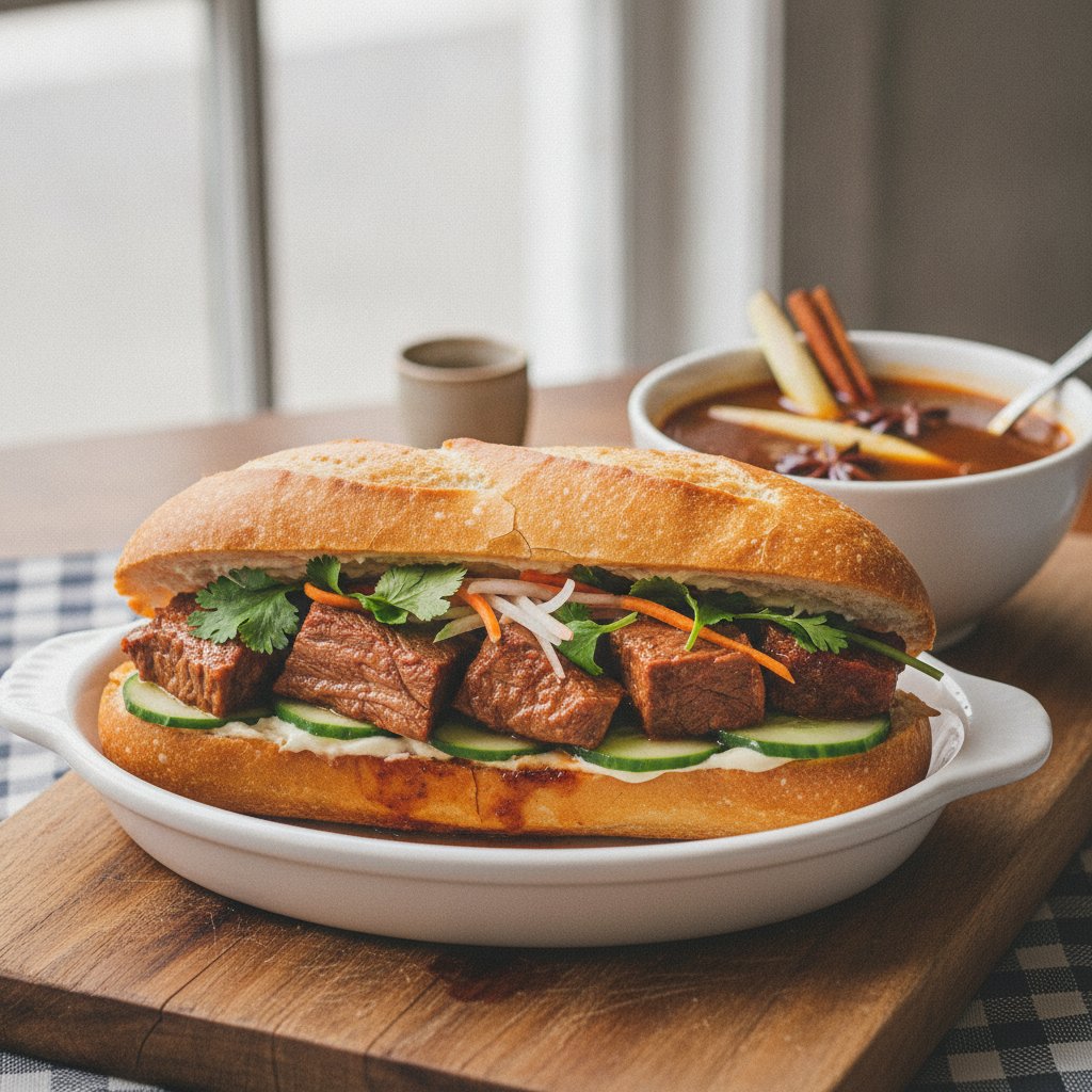 Vietnamese Beef Stew Sandwich