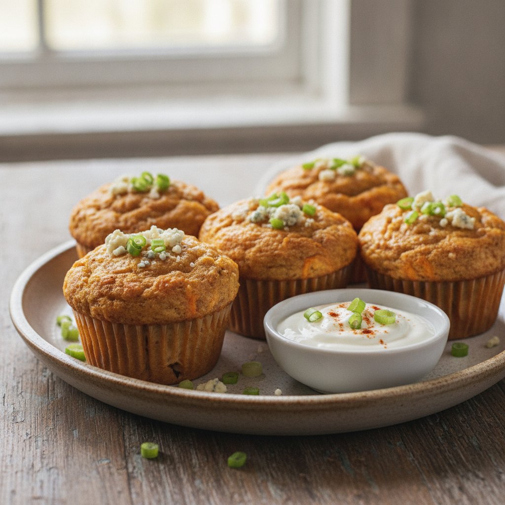 Buffalo Chicken Savoury Muffins (Keto)