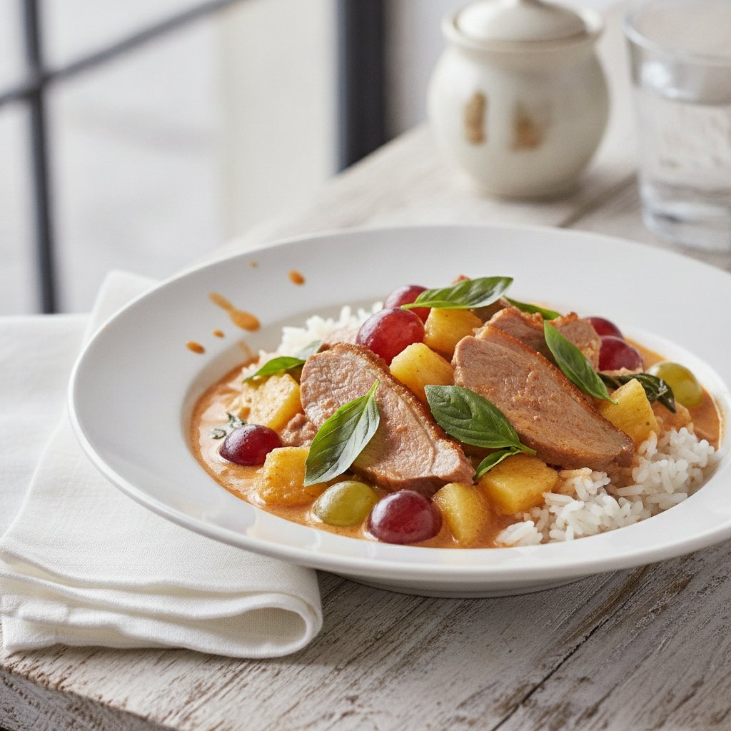 Duck Curry with Grapes and Pineapple (Low-Calorie)