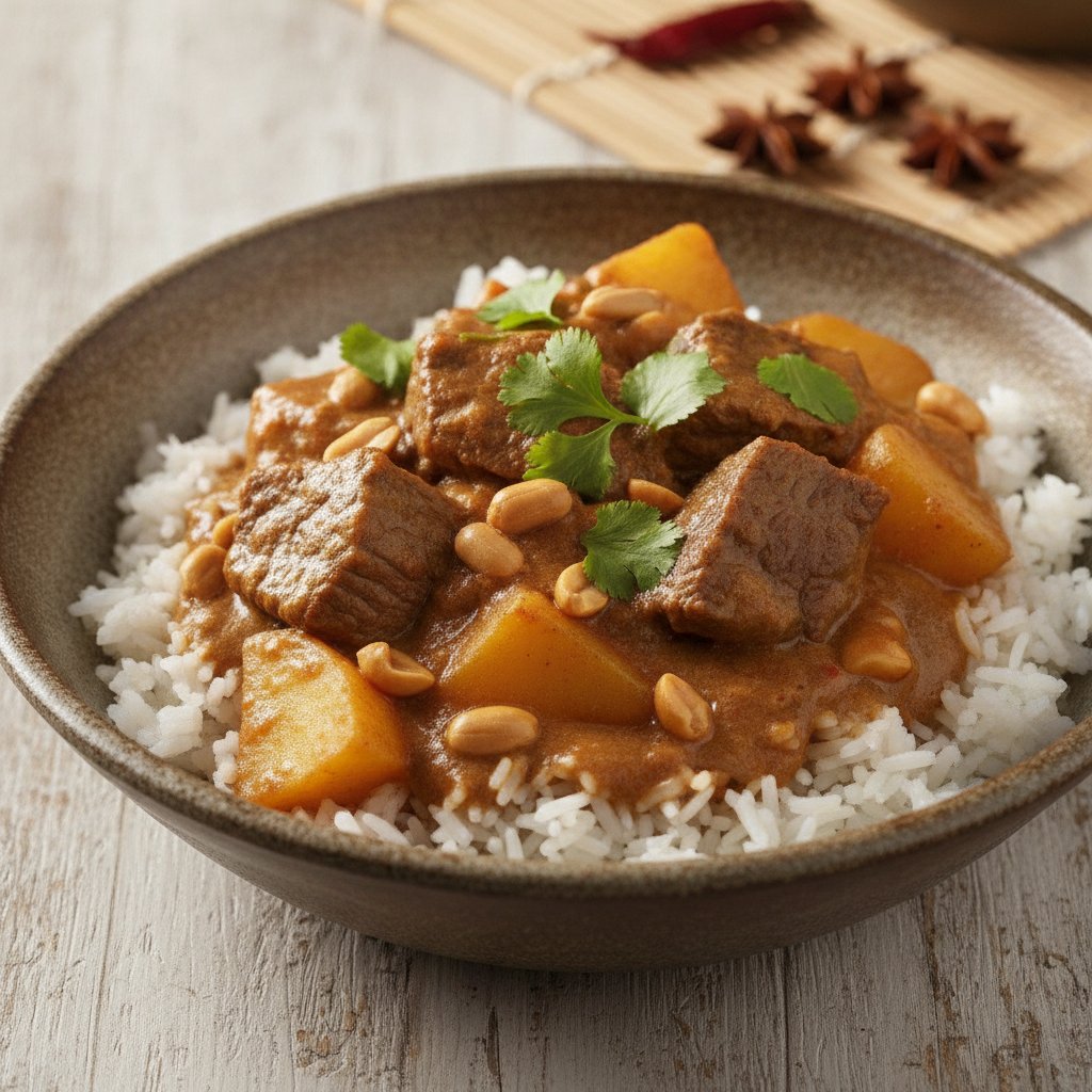 Thai Massaman Curry Beef Rice Bowl