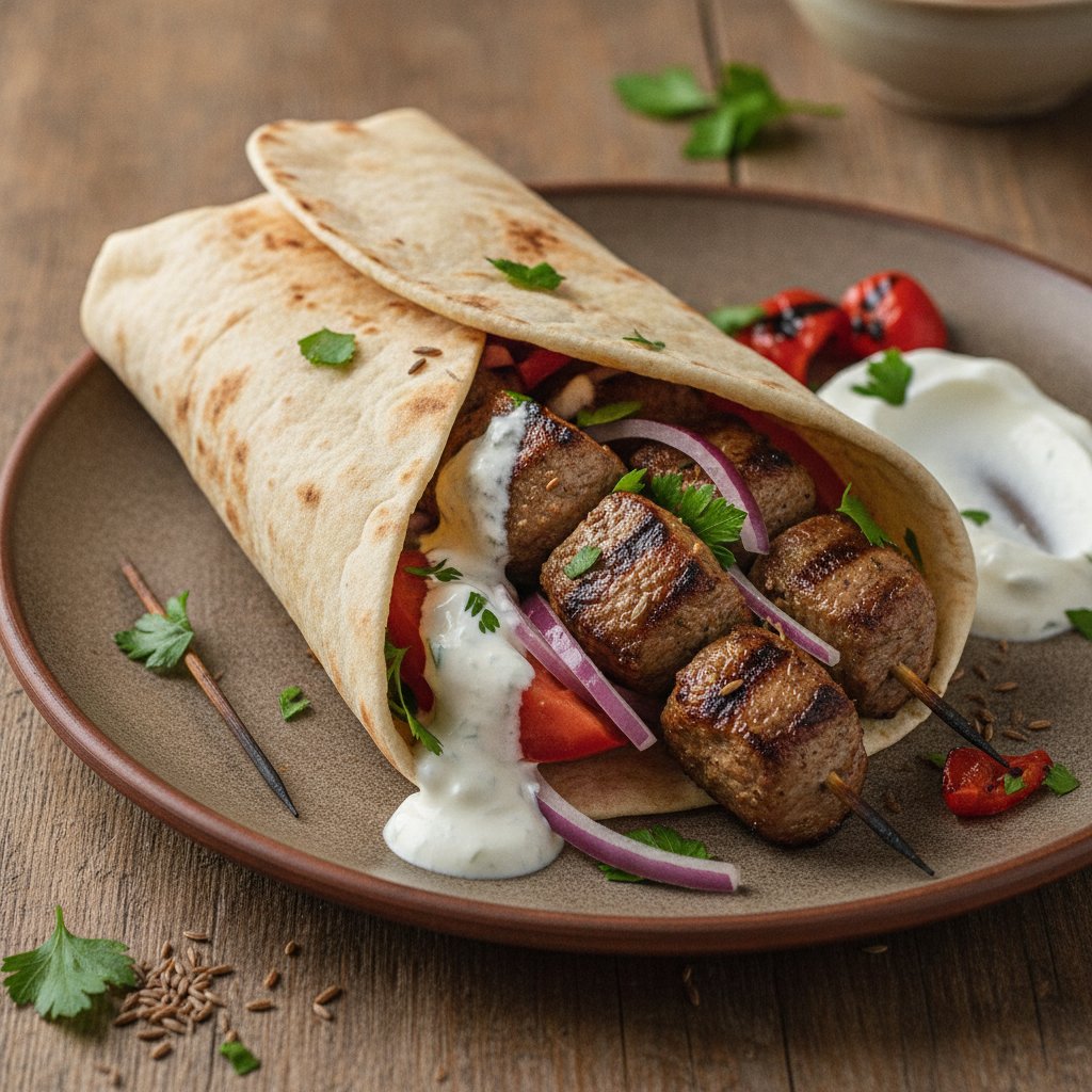 Grilled Lamb Skewer Wrap