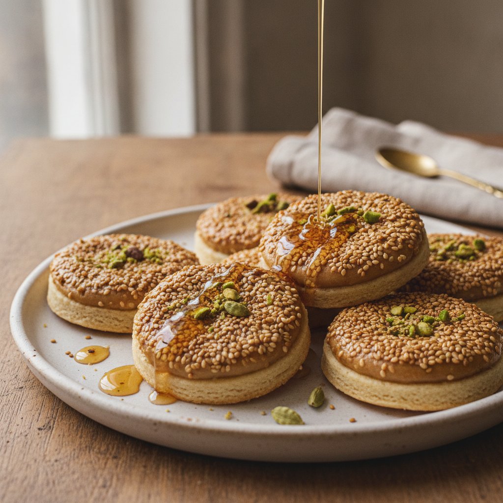 Sesame Honey Pastry Rounds