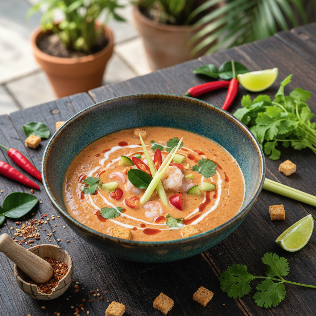 Spicy Thai-Spanish Cold Tomato Soup — Tom Yum Gazpacho