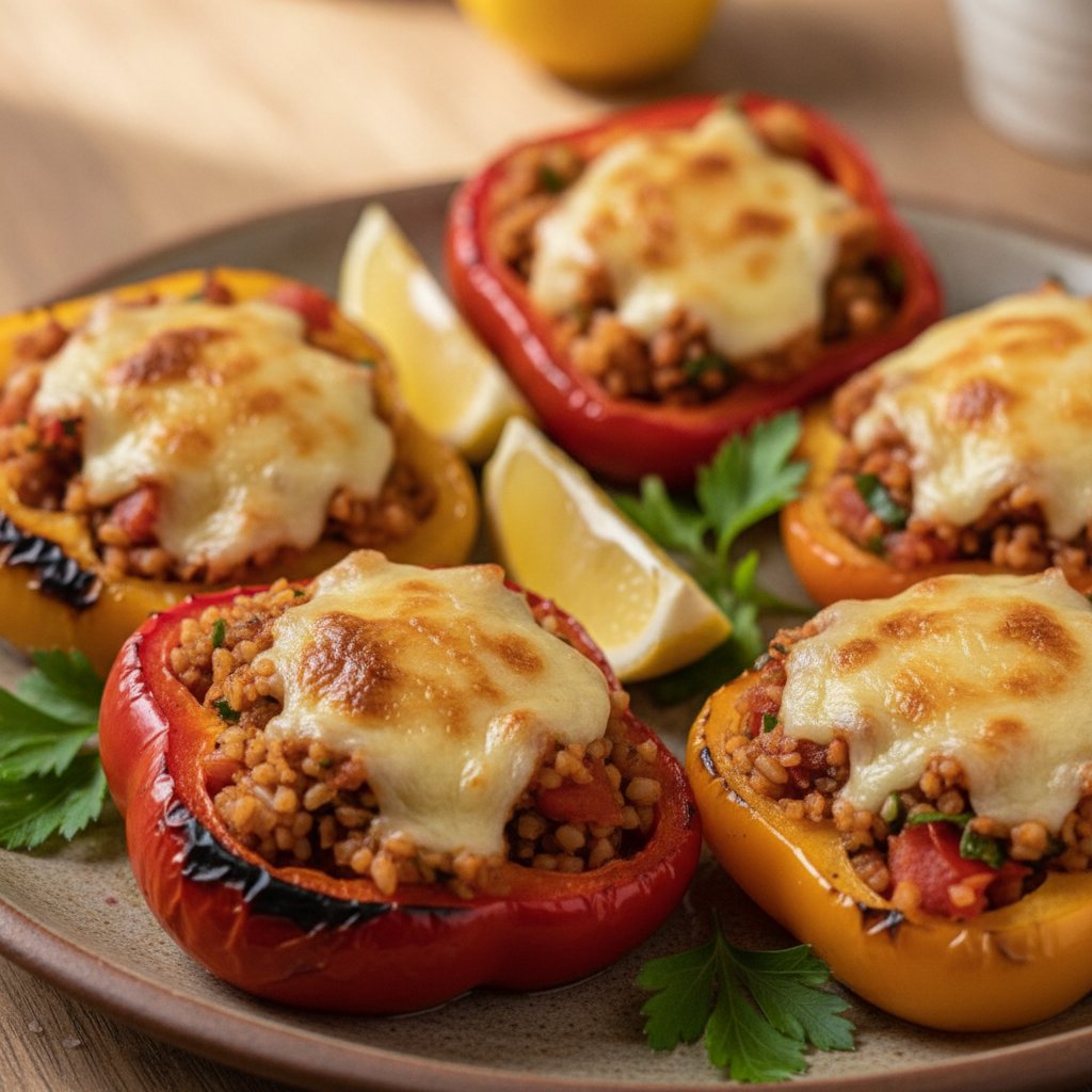 Grilled Stuffed Peppers with Cheese