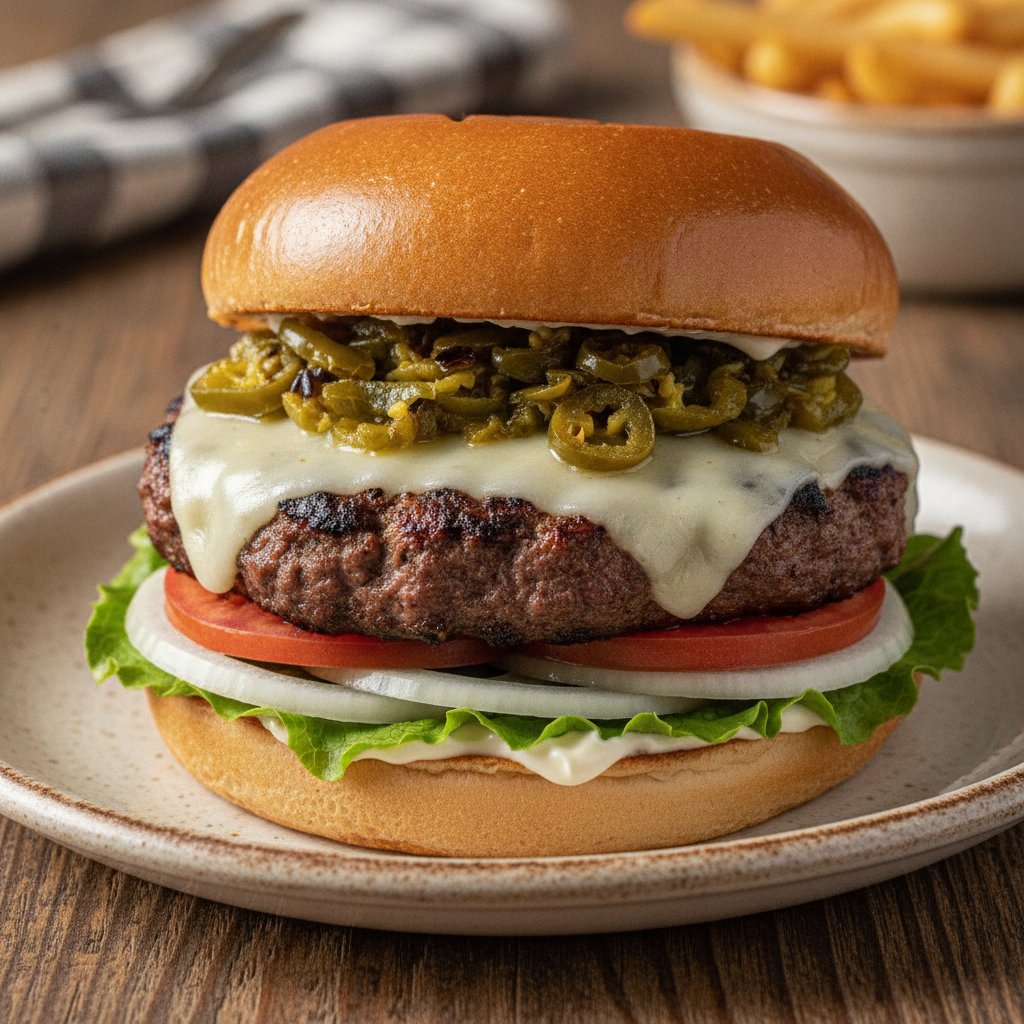 Green Chile Cheeseburger