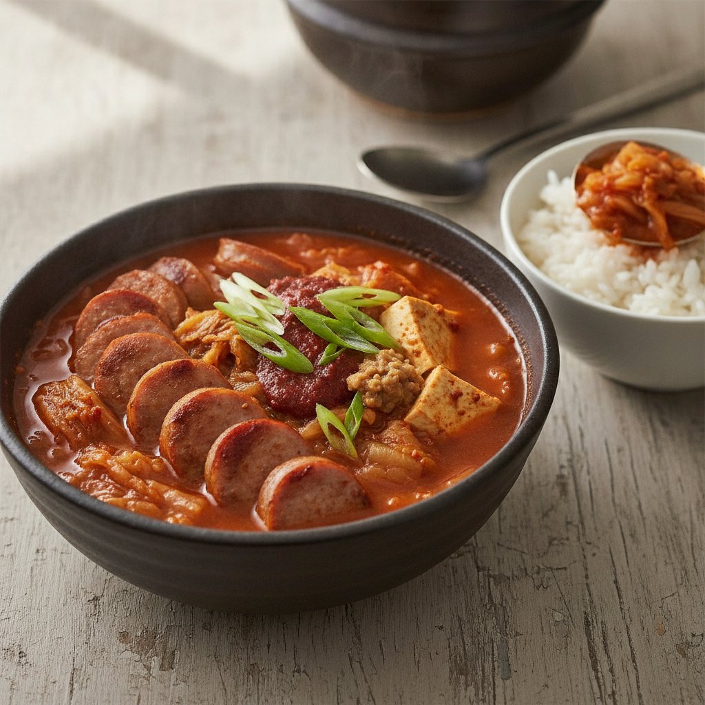 Spicy Sausage and Kimchi Stew