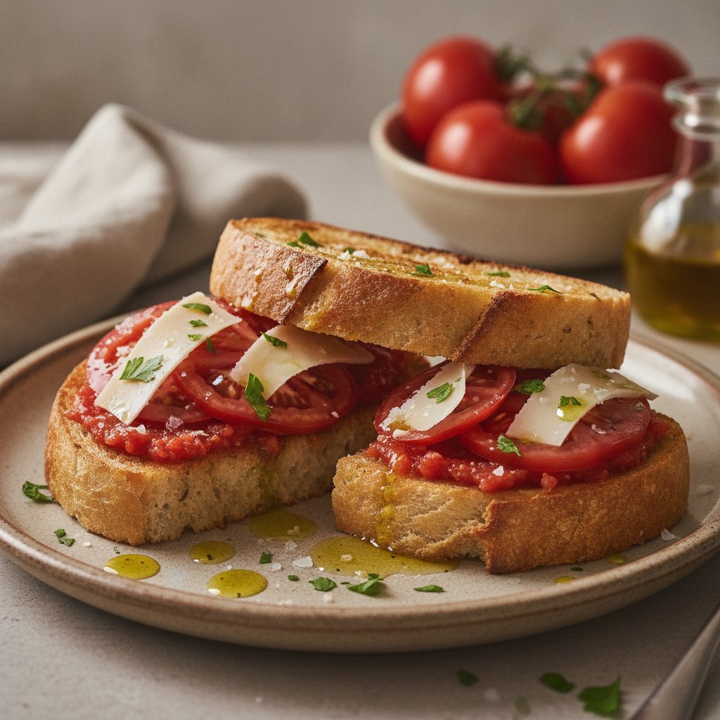 Spanish Tomato Bread with Olive Oil Sandwich