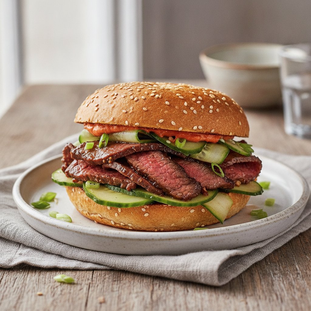 Korean Marinated Beef Sandwich (Gluten-Free)
