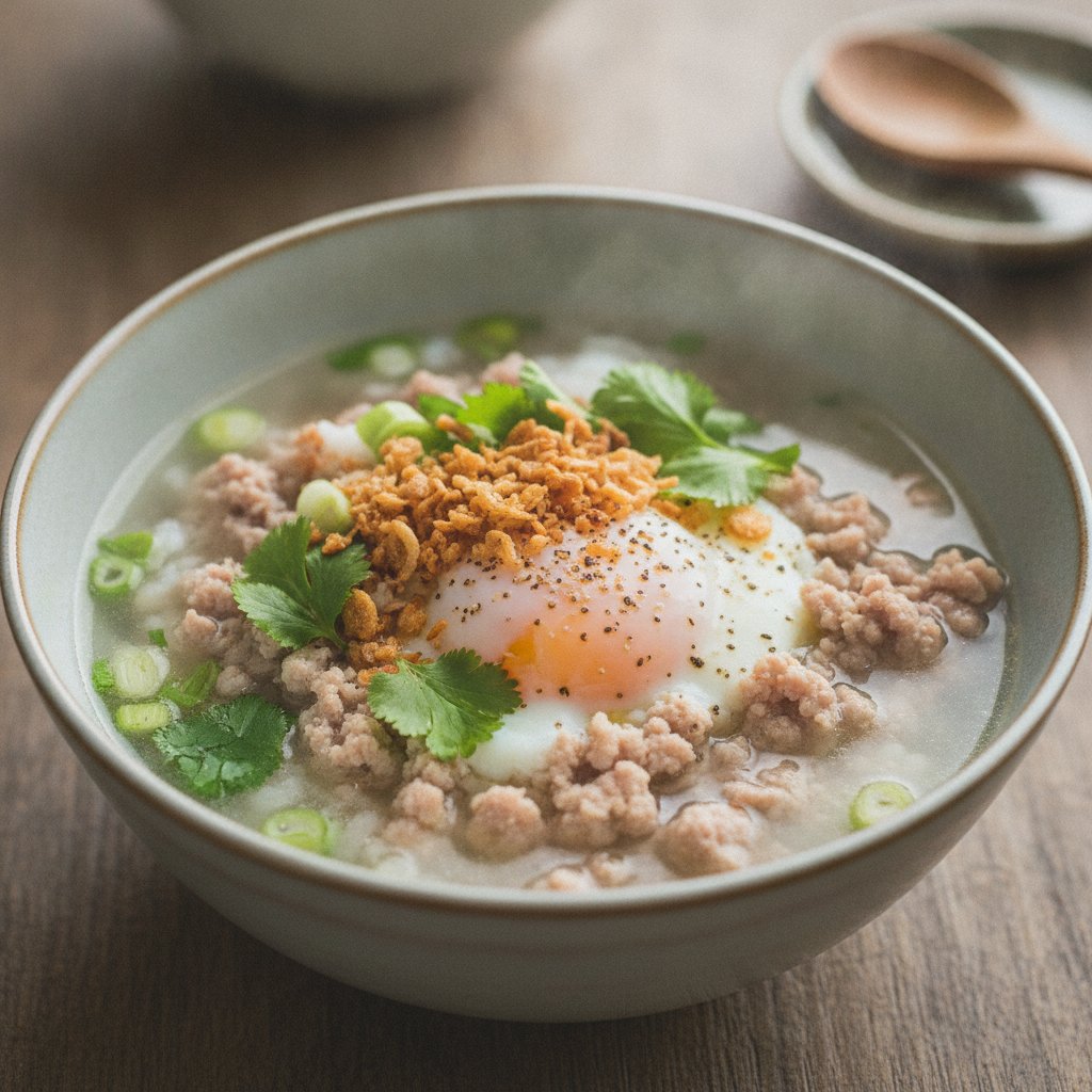 Rice Soup With Minced Pork (Gluten-Free)