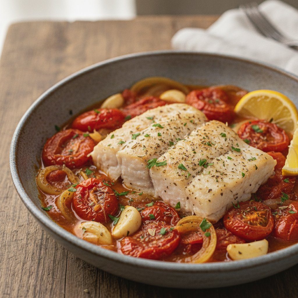 Baked Fish with Tomatoes