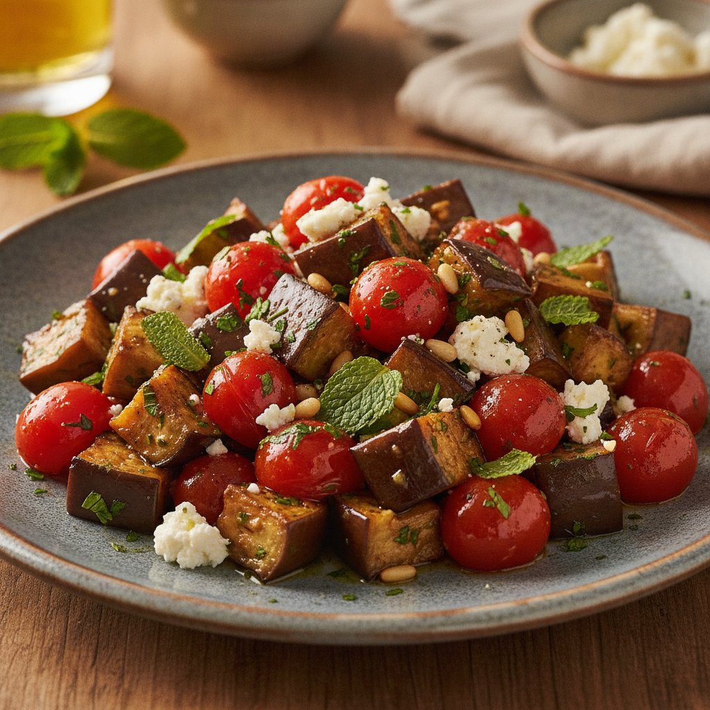 Roasted Eggplant and Tomato Salad