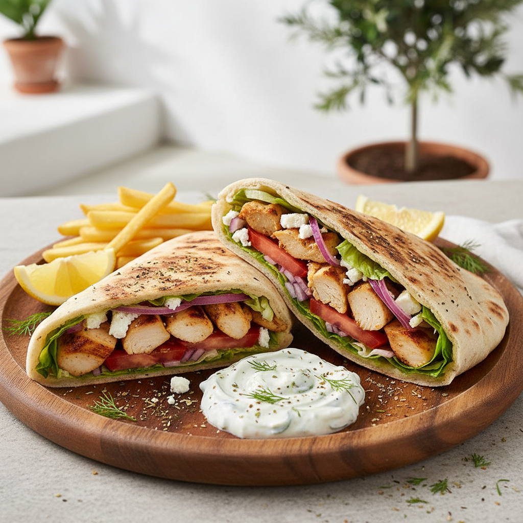 Rotisserie Chicken Pita Sandwich — Chicken Gyros