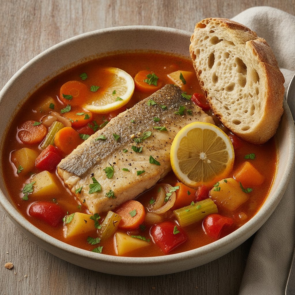 Sea Bass Stew with Vegetables