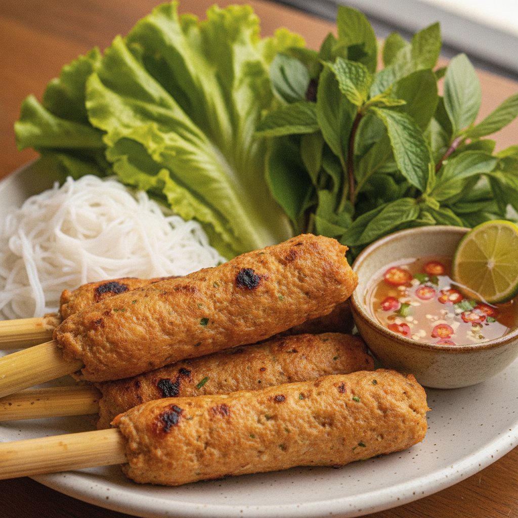 Grilled Shrimp Paste on Sugarcane (High-Protein)