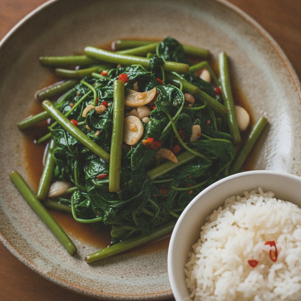 Spicy Stir-Fried Morning Glory