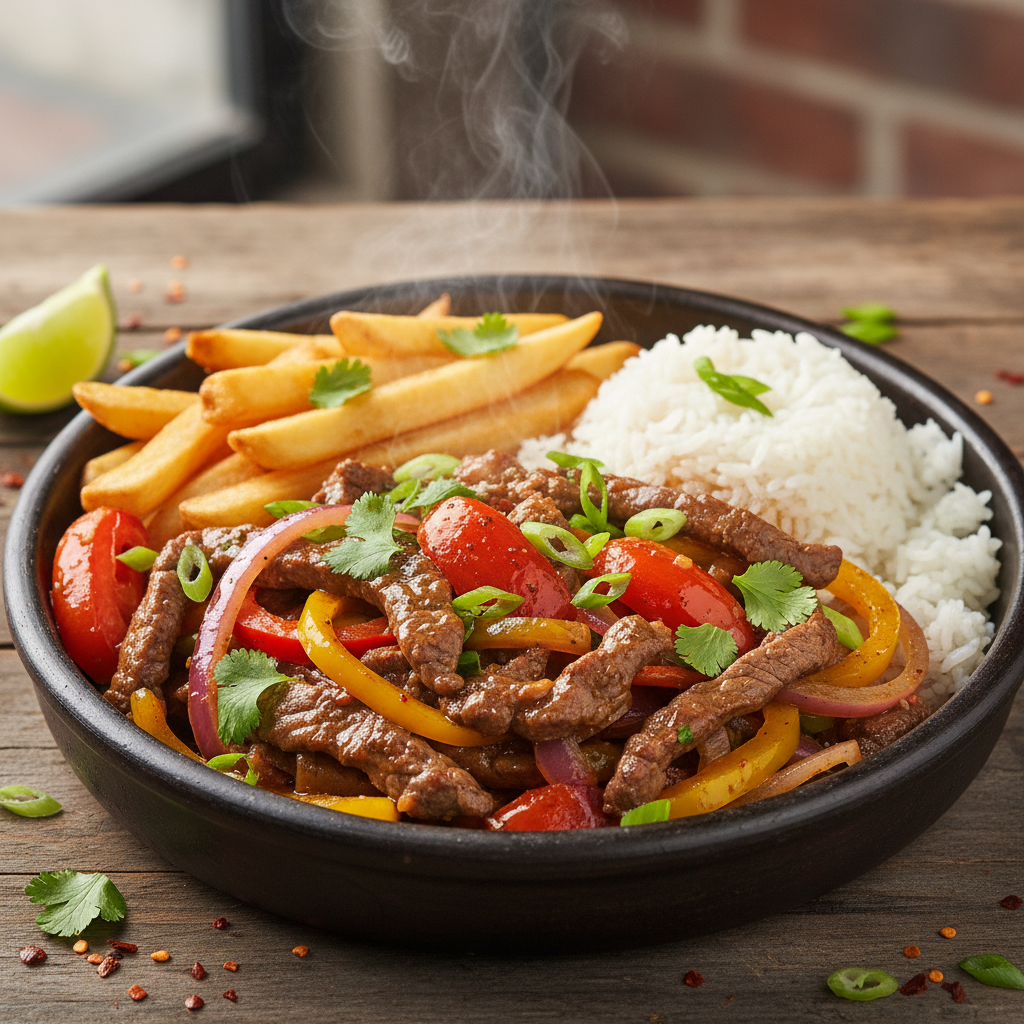 Peruvian Beef Stir-Fry with Crispy Chips — Lomo Saltado Beef Stir-Fry