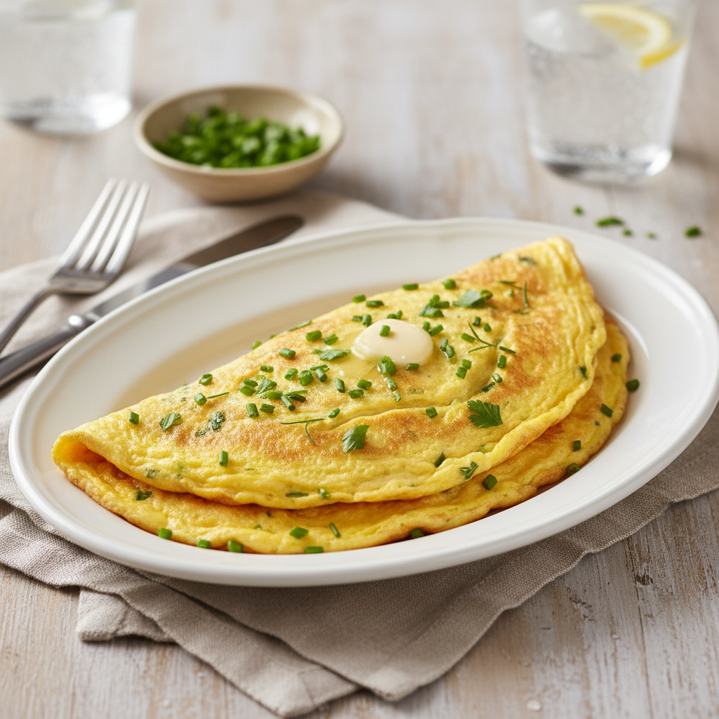 Fresh Herb Rolled Omelette — Omelette aux Fines Herbes