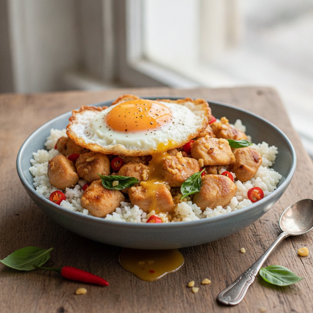 Thai Basil Chicken Rice (Keto)