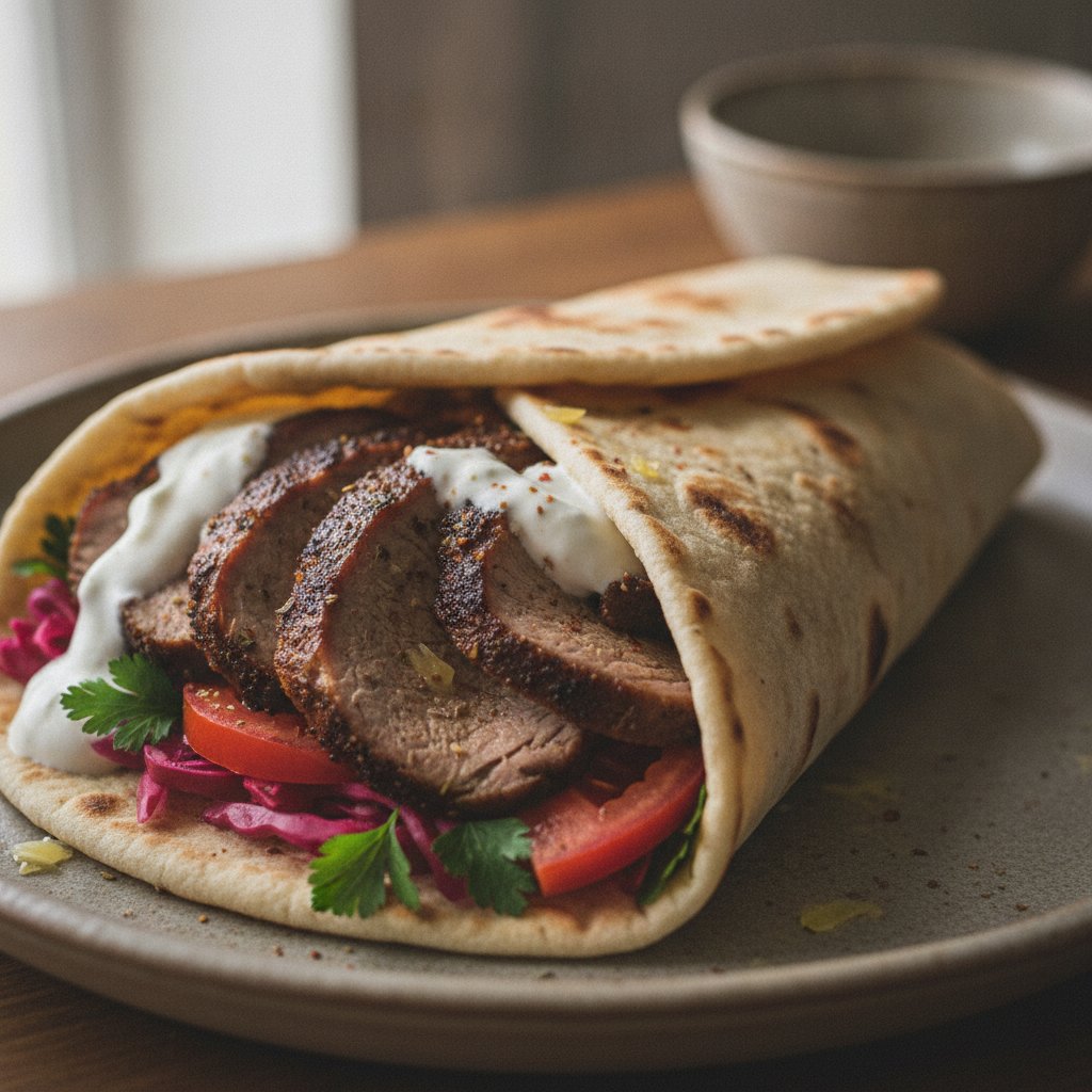 Spit-Roasted Lamb Wrap