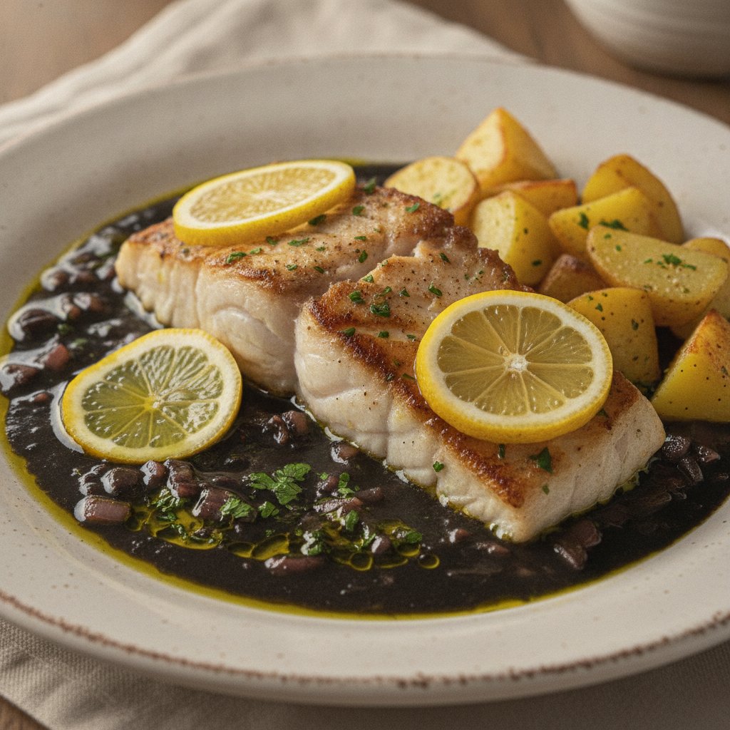 Grilled Cod in Black Sauce