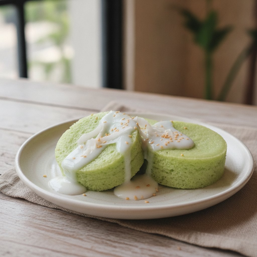Thai Steamed Pandan Cake