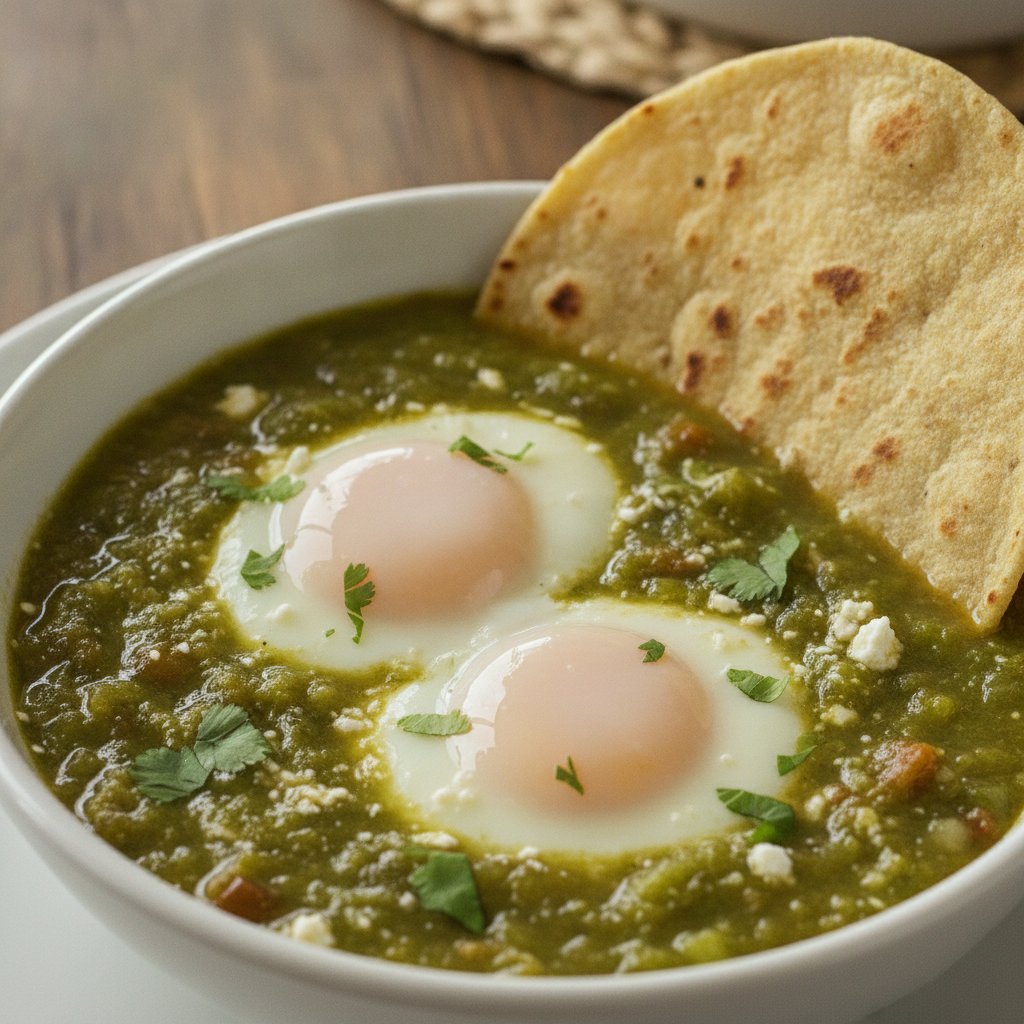 Eggs In Green Chili Sauce (Low-Calorie)