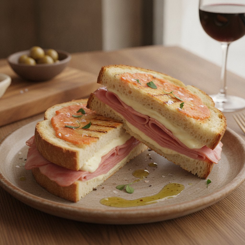 Spanish Cheese and Ham Toasted Sandwich