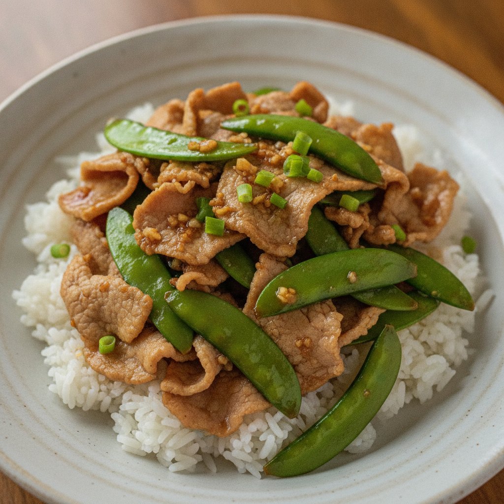 Pork With Snow Peas