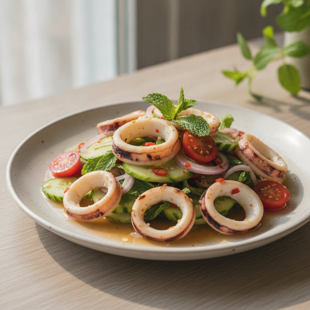 Grilled Squid Salad (Low-Calorie)