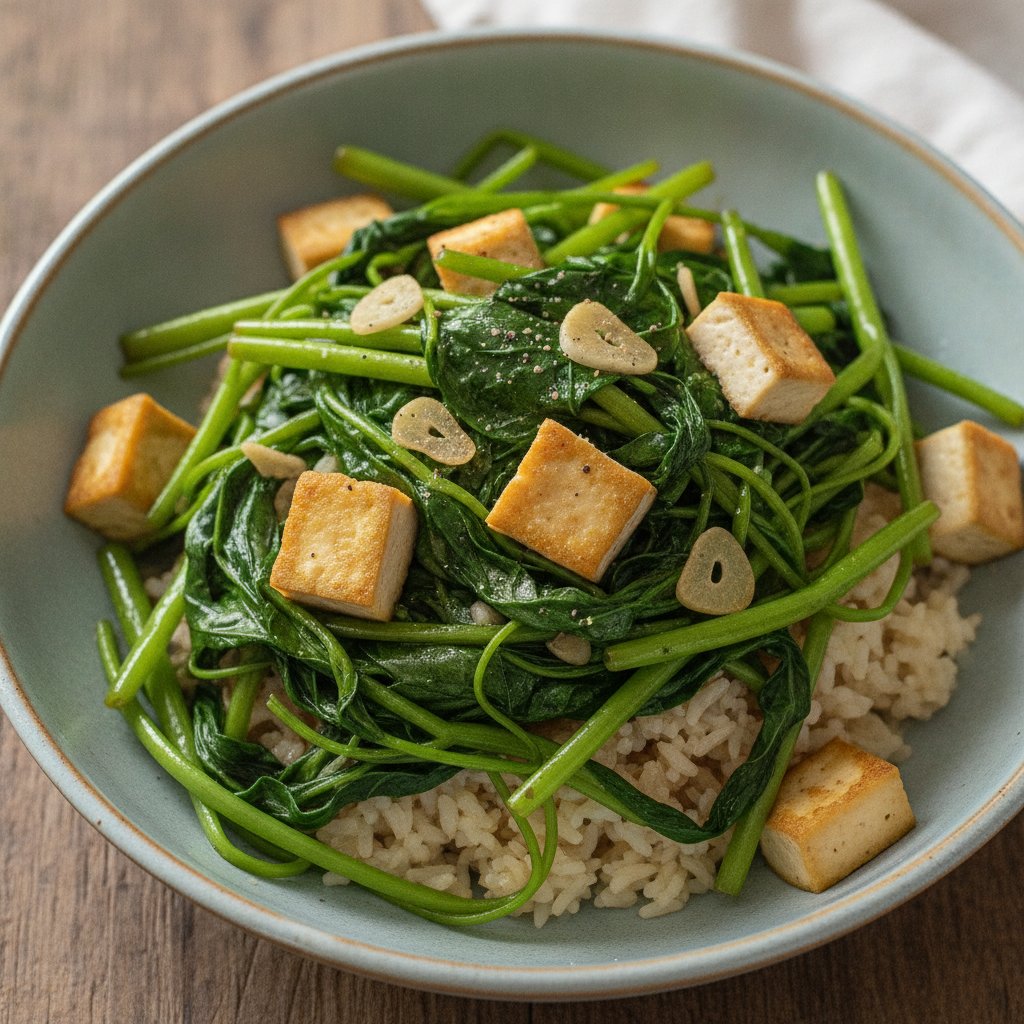 Stir Fried Morning Glory With Garlic (GLP-1)