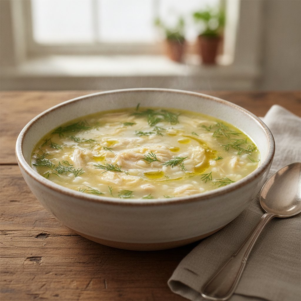 Lemon Chicken Egg Soup (Low-Calorie)