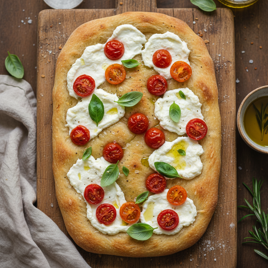 Focaccia con Stracchino e Pomodoro Cotta