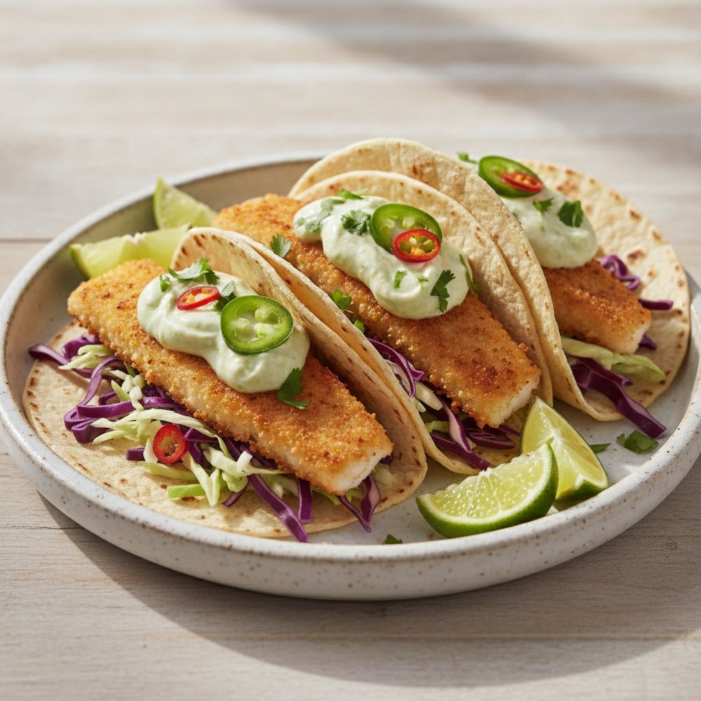 Crispy Fried Fish Tacos (Low-Calorie)