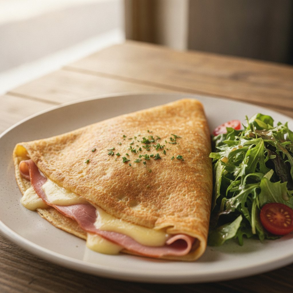 Ham and Cheese Crepe Wrap