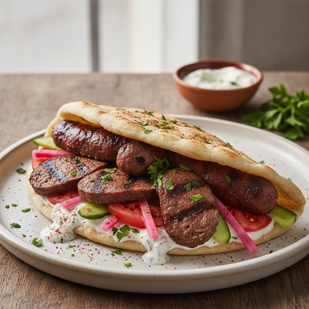 Grilled Beef Sausage Wrap