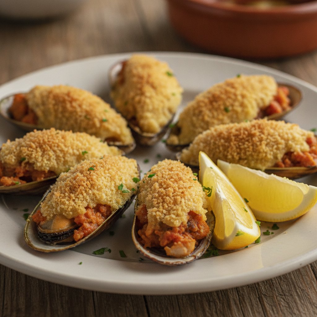 Baked Stuffed Mussels