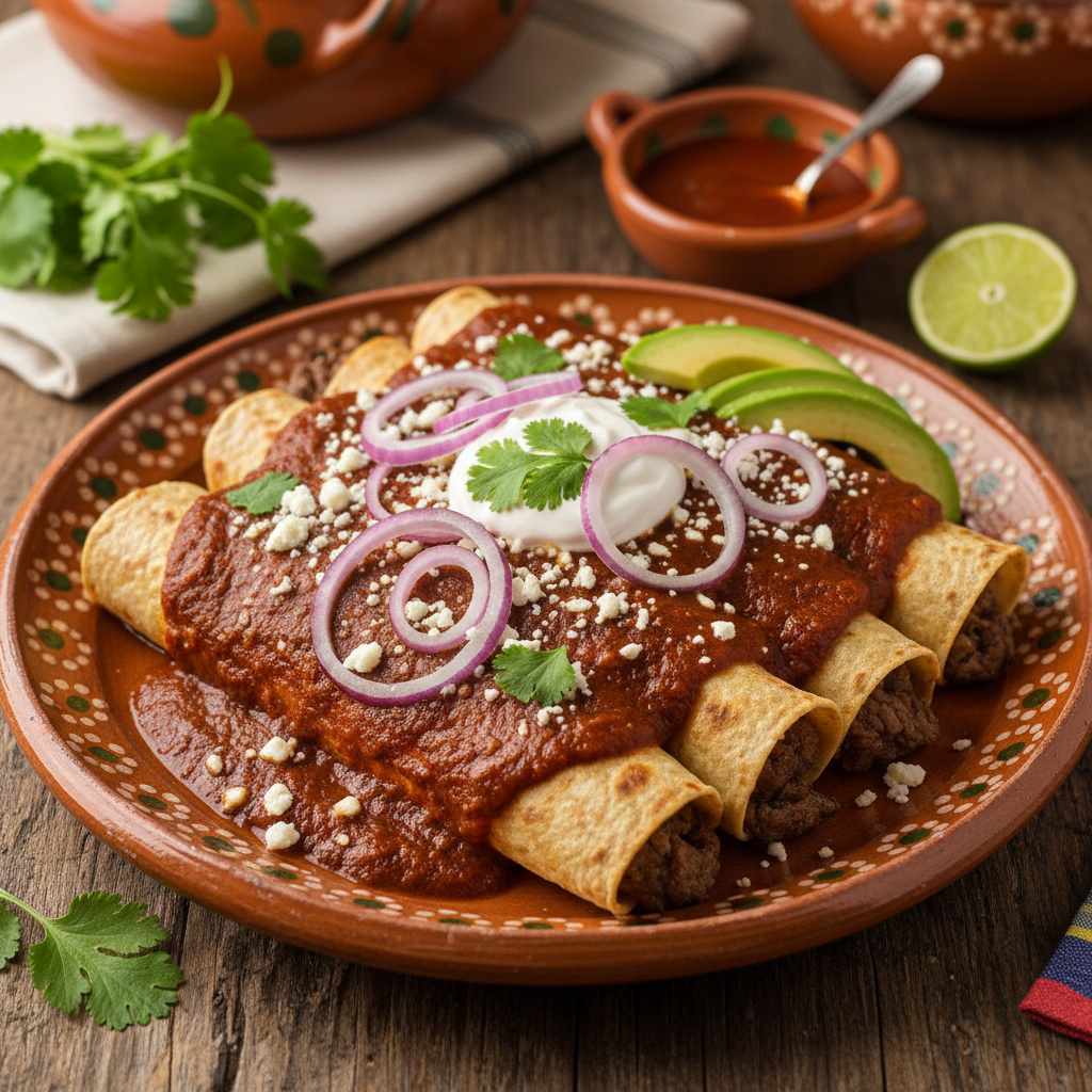 Beef and Tomato Baked Enchiladas — Enchiladas Rojas de Res