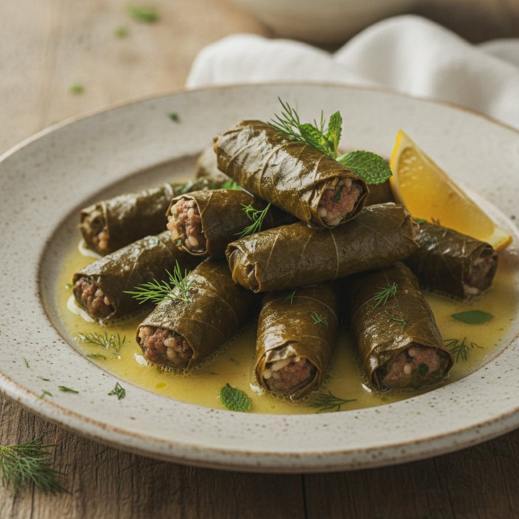 Grape Leaf Rolls with Meat and Rice (Low-Calorie)