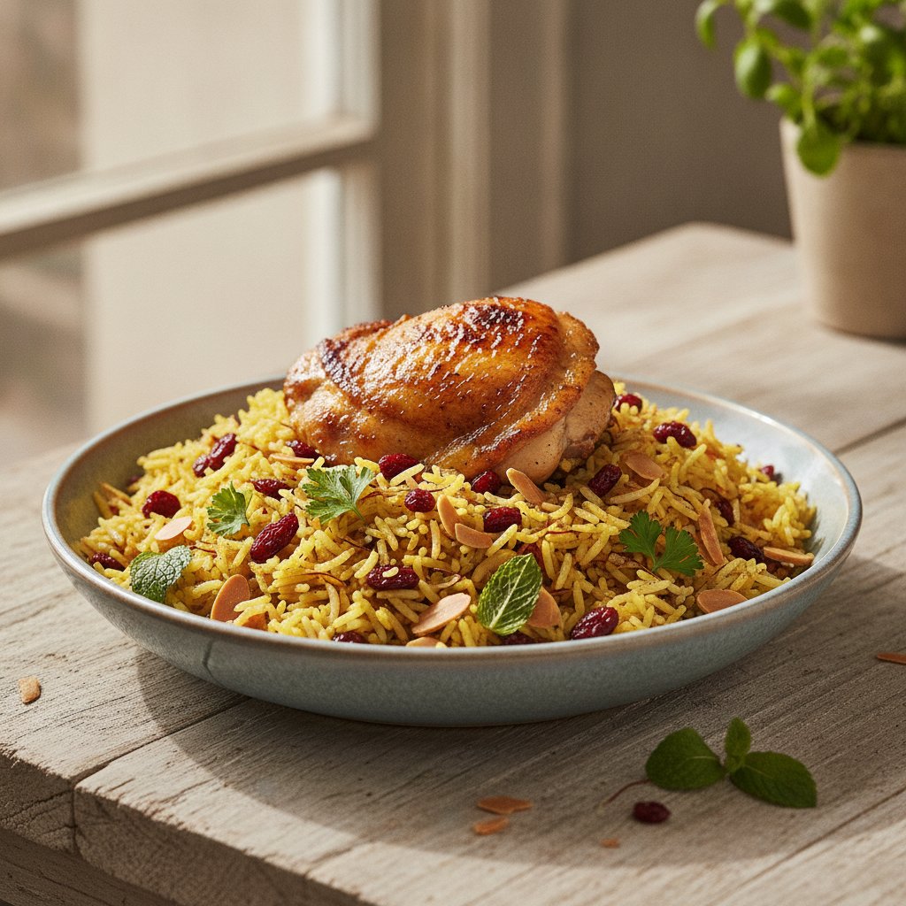 Sour Rice with Barberries and Almonds