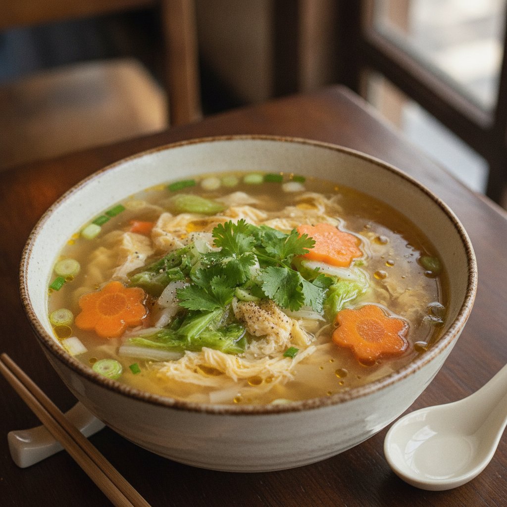 Egg and Vegetable Clear Soup
