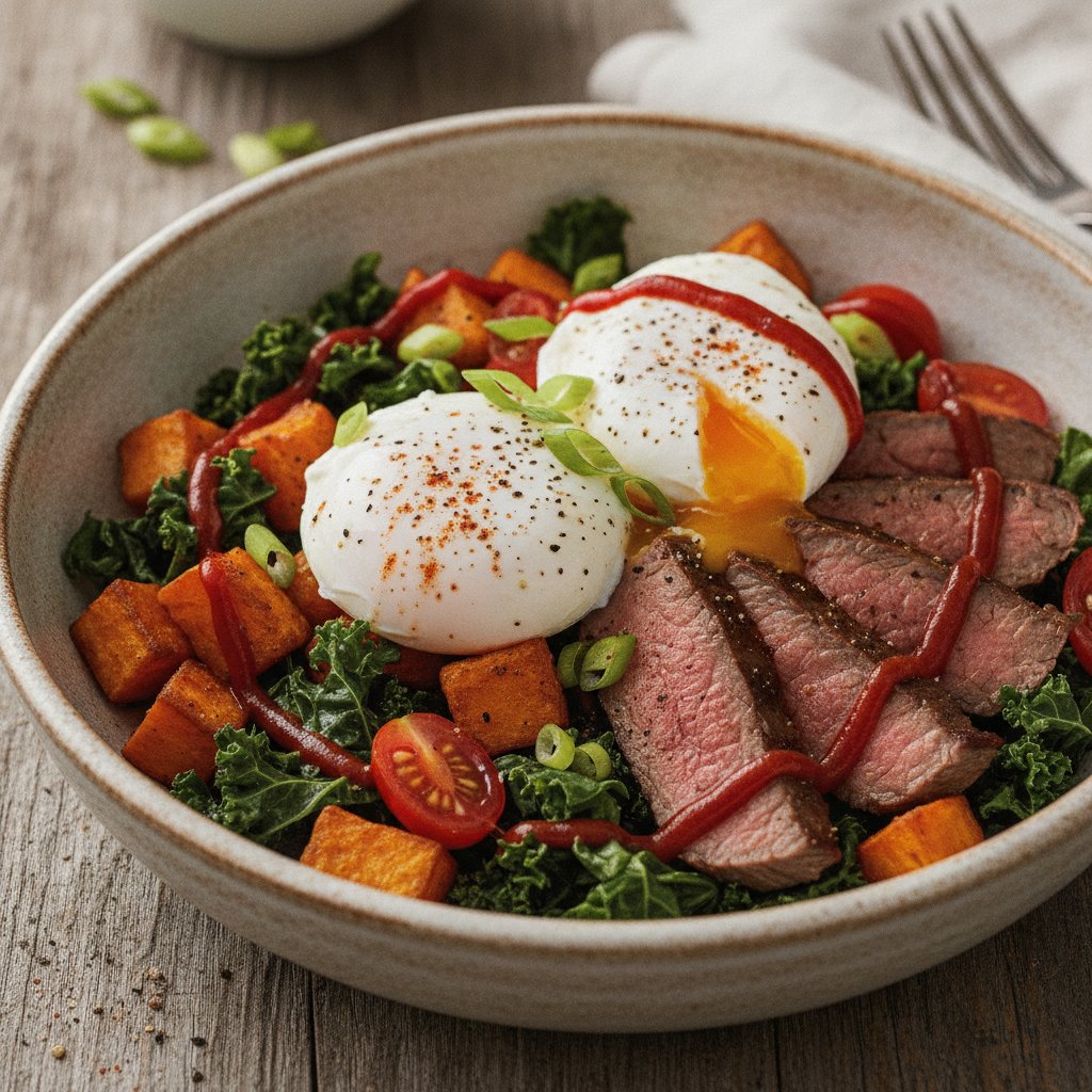 Steak and Egg Breakfast Bowl (Low-Calorie)