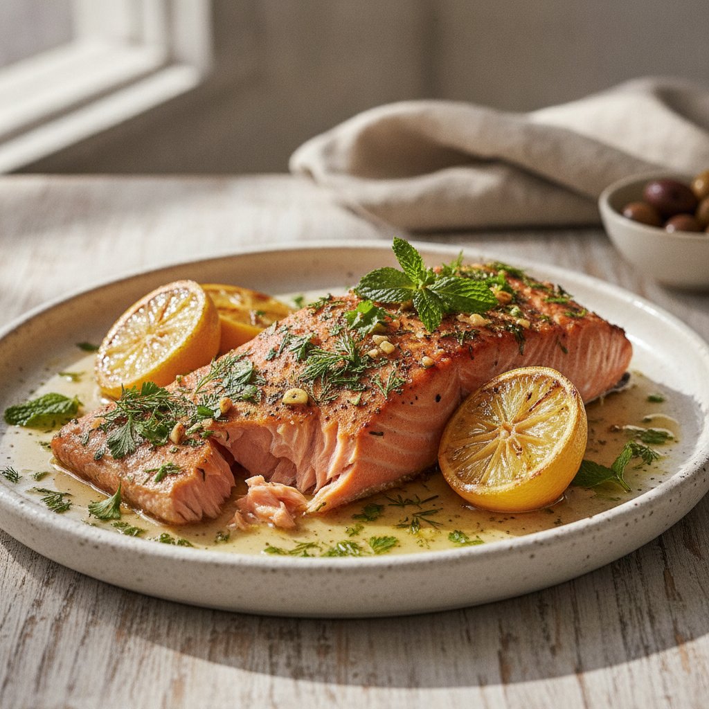 Baked Salmon with Herbs