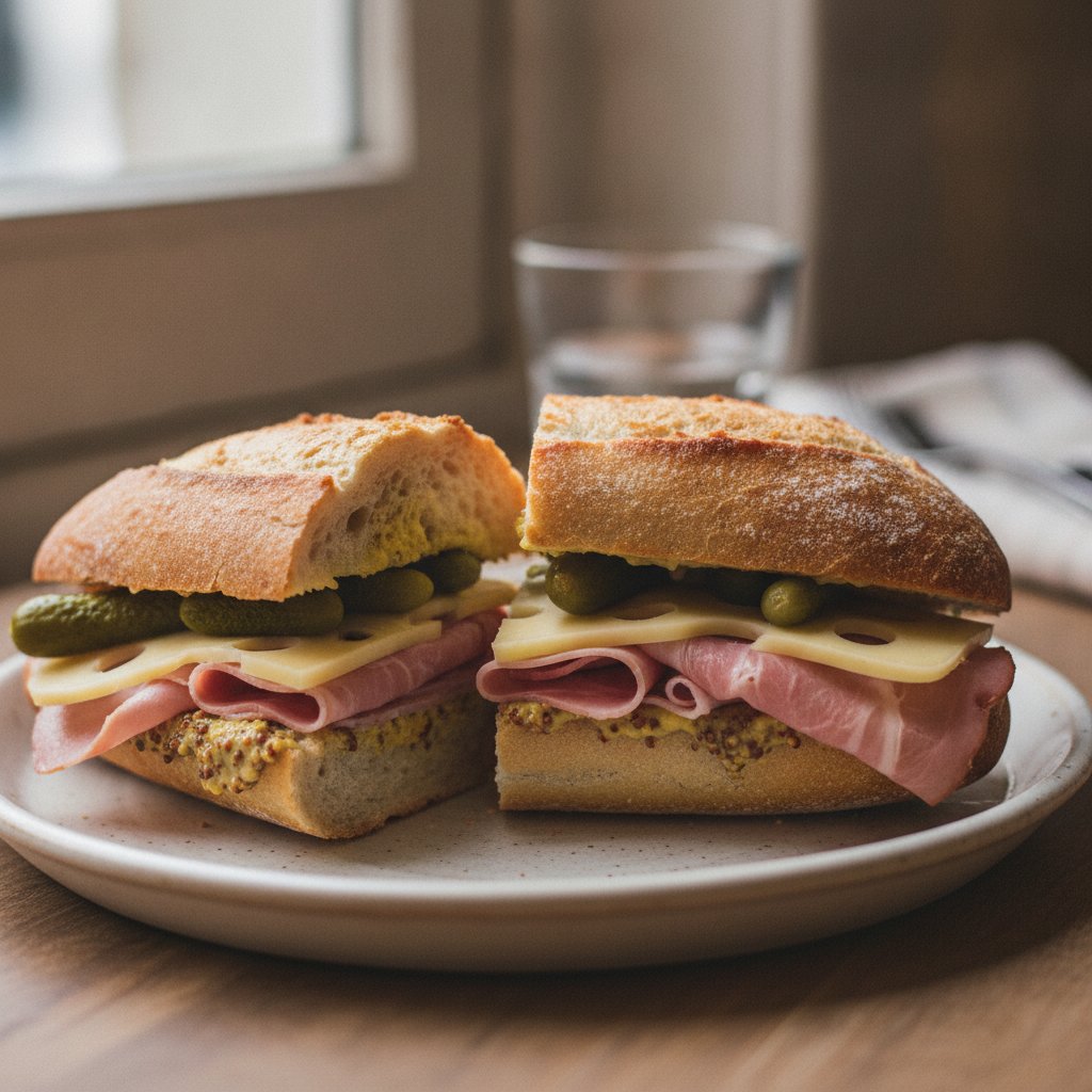 French Baguette Ham Sandwich