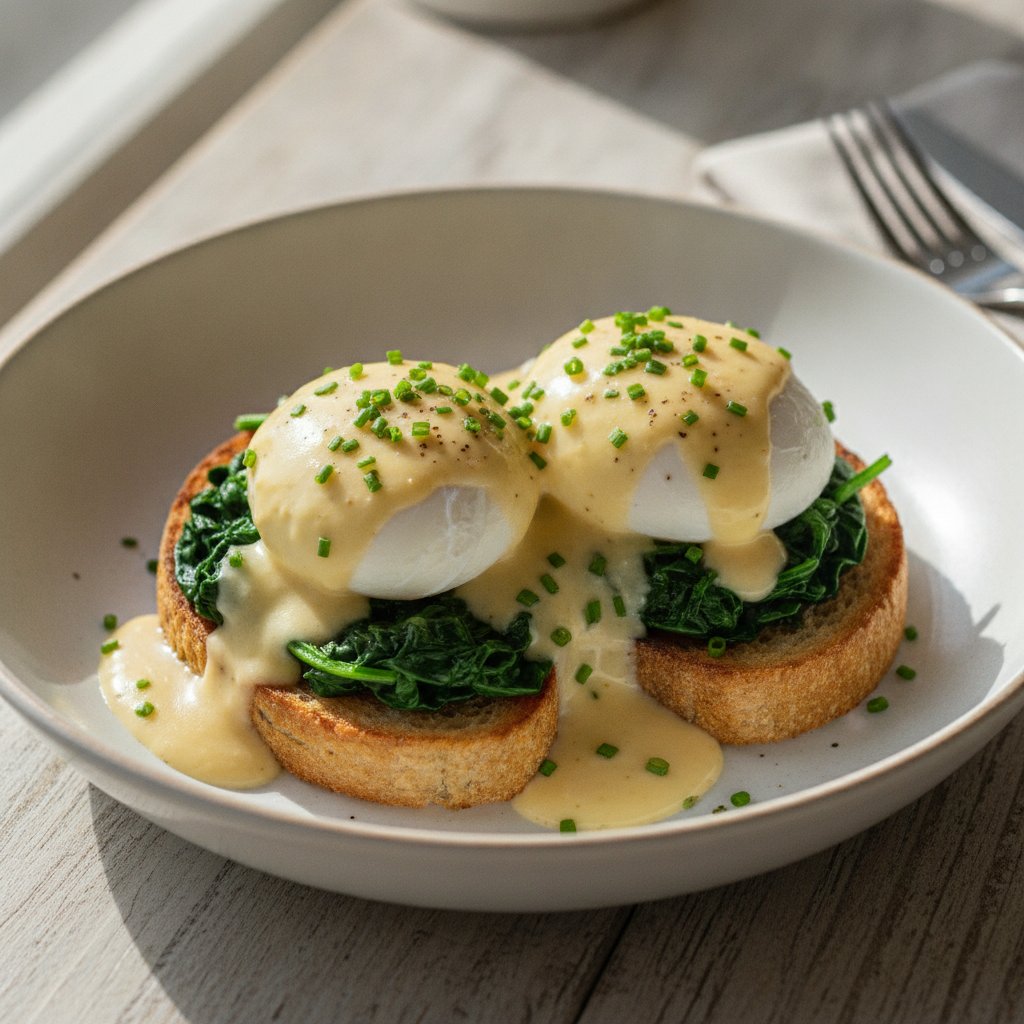 Poached Eggs with Cheese Sauce (Gluten-Free)