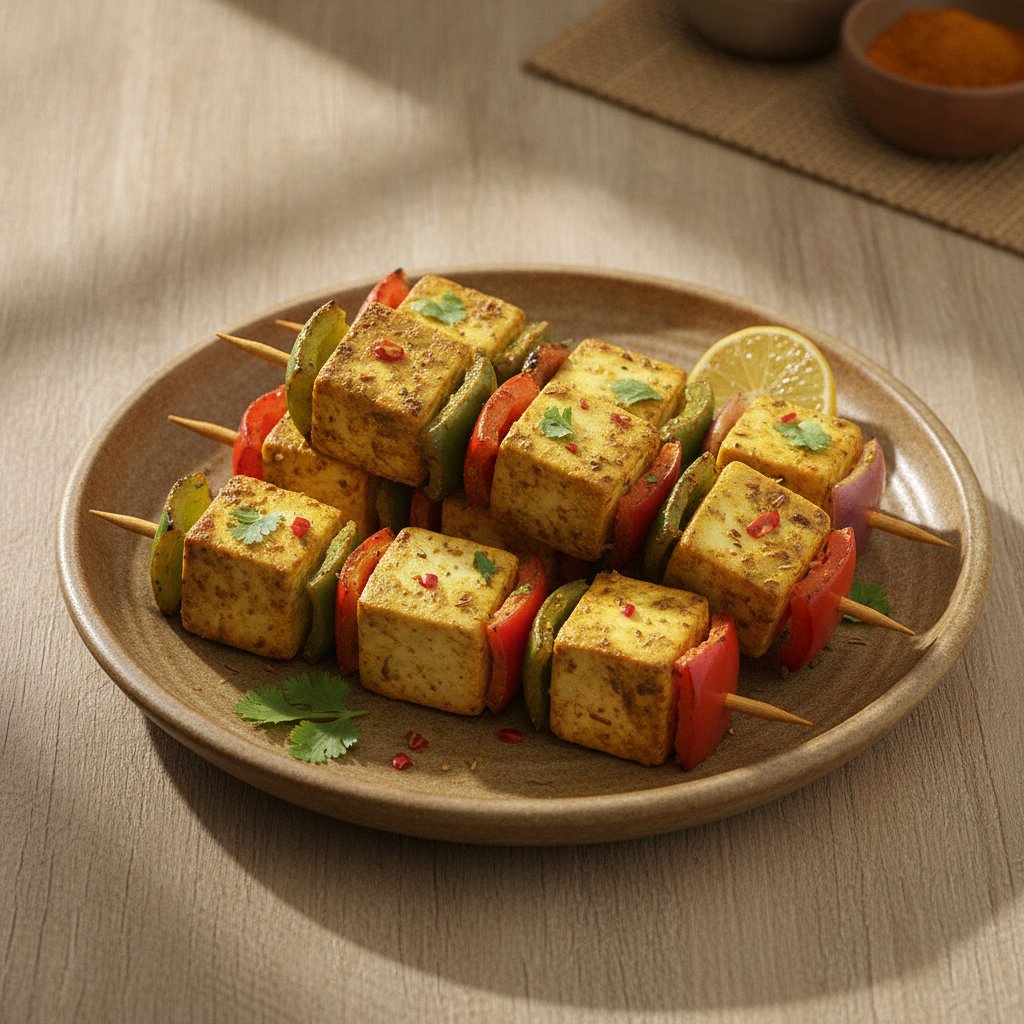 Grilled Cottage Cheese Skewers (Low-Calorie)