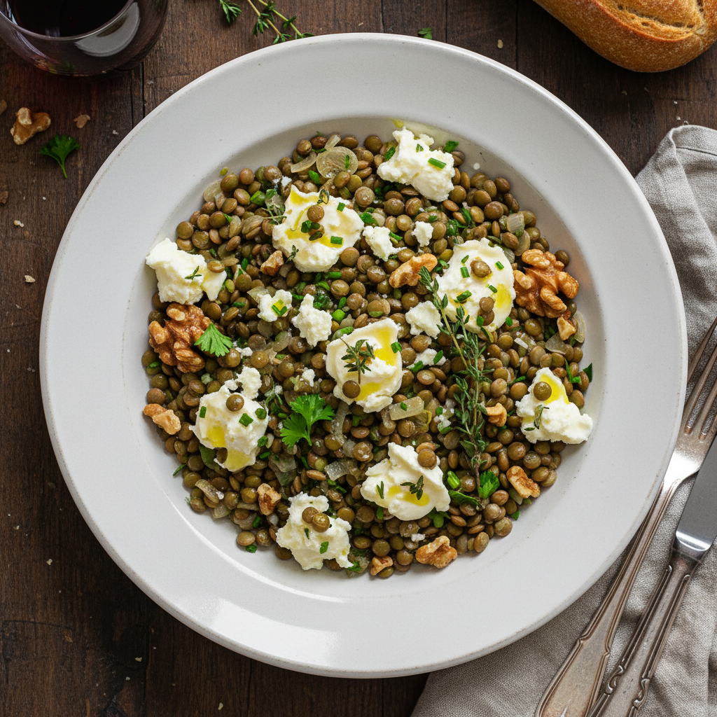 Lentilles Vinaigrette au Chèvre