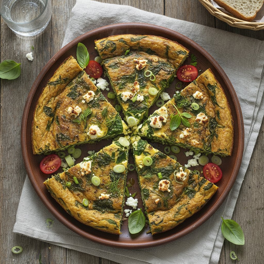 Herb and Vegetable Egg Cake (Low-Calorie)