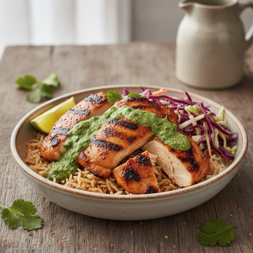 Grilled Chicken Rice Bowl (No-Chop)