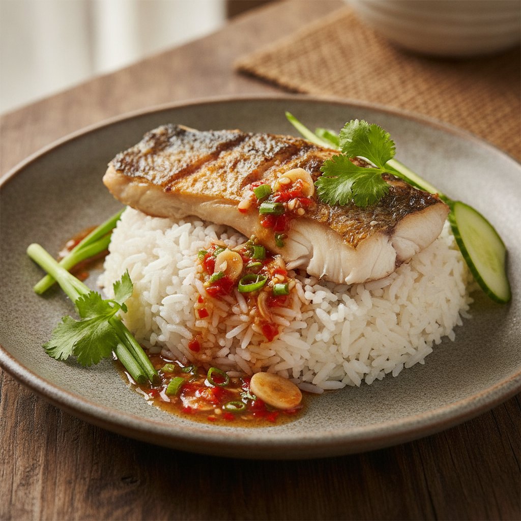 Thai Grilled Snapper Rice Plate